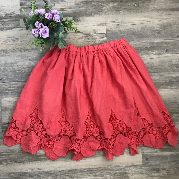 Anthropologie Dresses & Skirts - A’reve Skirt With Crochet Floral Lace Trim